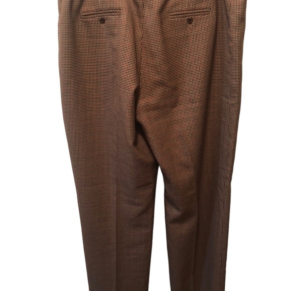 Pendleton 100% Wool Houndstooth Trouser Pant Slacks 14T Straight Leg  Brown Red - Picture 3 of 9